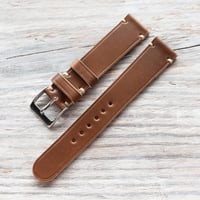 Image 1 of 40's Style Horween Shell Cordovan strap - Bourbon