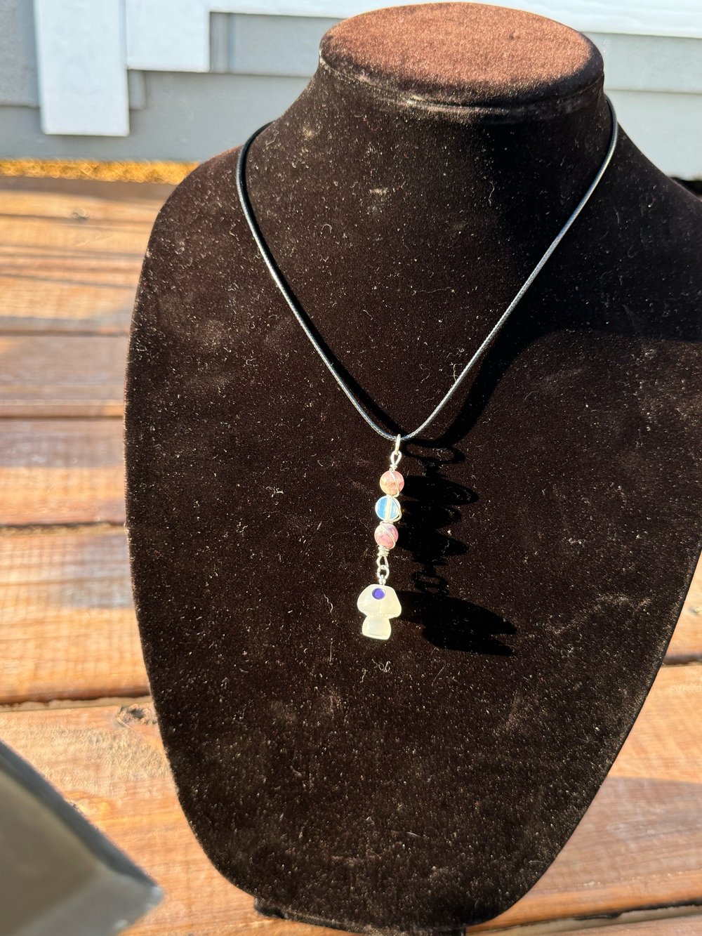 Image of "Inner Child Healing" Necklace w/ Amethyst & Opalite (Glow-in-the-Dark Mushroom)