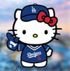 Hello Kitty Los Angeles Dodgers sticker.  4" H X 3" W   