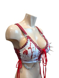 Image 1 of Red blood splatter bralette top 