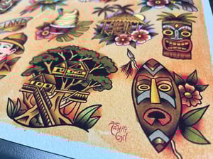 Image of Adventureland Inspired Traditional Tattoo Flash Sheet: ADV-01 11x14