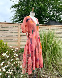 Image 1 of Holly Stalder Watercolor Hand Painted Gauze Dress 