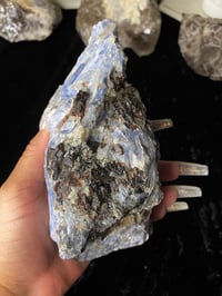 Image 1 of Blue Kyanite with Spessartine Garnet Specimen 