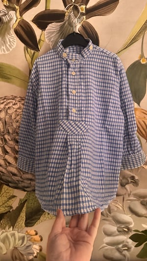 Image of Hemdchen mittelblau kariert, uni, Grösse 110cm 