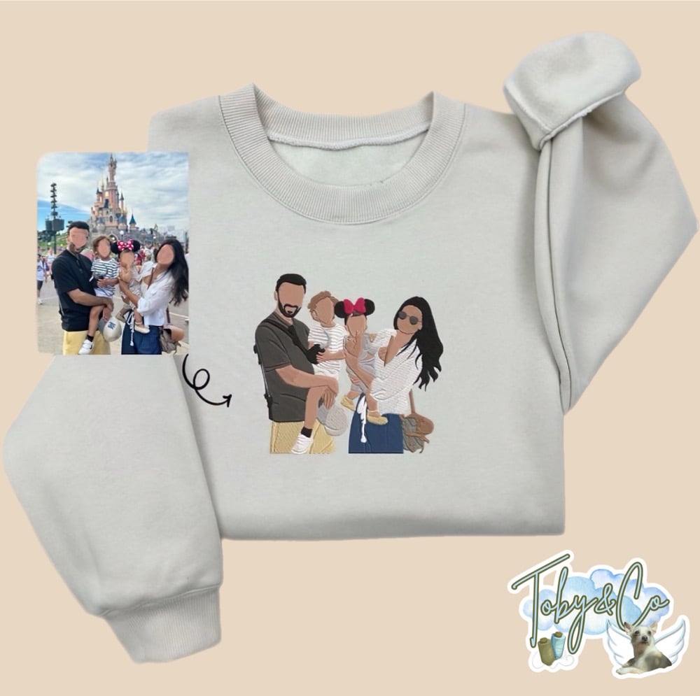 Image of Custom FULL COLOR Family Potrait Crewneck