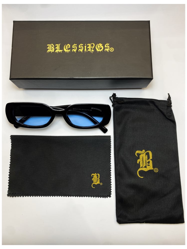 Image of BLE$$ING$®️ BLK FRAMES/BLUE TINT  