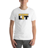 Image 2 of STAY LIT GOLD/BLACK Short-Sleeve Unisex T-Shirt