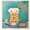 Small square art print -kneading 