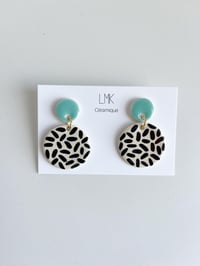 Paire de boucles d’oreilles céramique BOURRACHES lagon