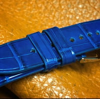 Image 4 of Mykonos Blue Alligator Classic Watch Strap