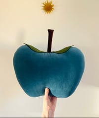 Image 1 of Blue Velvet Apple Cushion