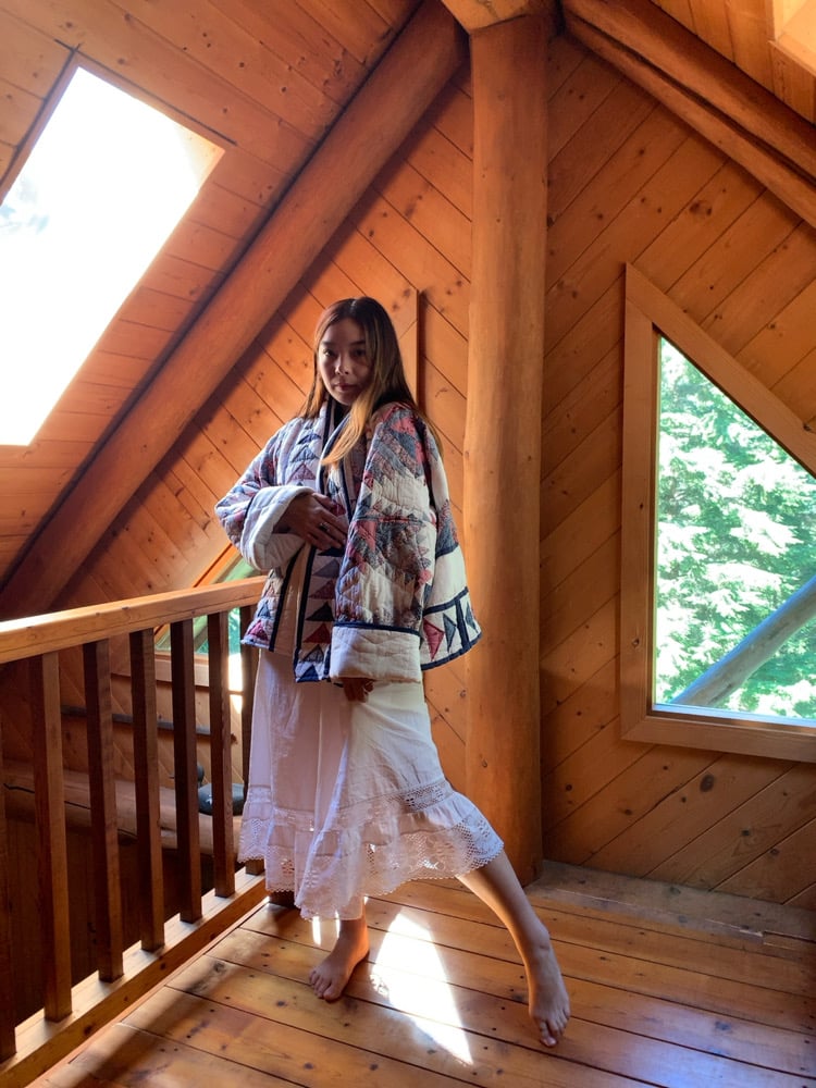 Image of Quilt Shawl Coat — Pineapple
