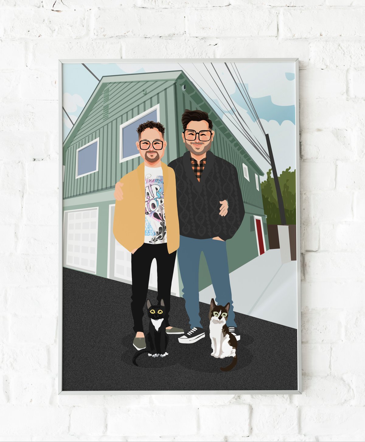 Image of Couple portrait with a house