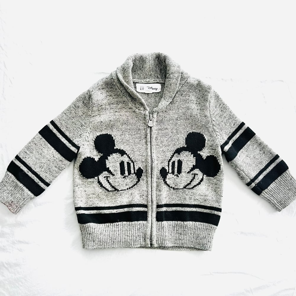 Image of GAP x DISNEY MICKEY ZIP-UP SWEATER size 18-24M