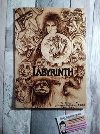 Image 1 of Hand Pyrography Labyrinth Movie ornaments