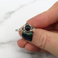 Image 3 of Starlight Sterling Silver Blue Goldstone Ring