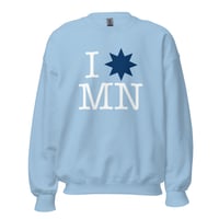 Image 1 of I [STAR] MN Crewneck Sweatshirt (Light Blue w/ Dark Blue star)