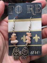 Sunstone Hamsa earrings