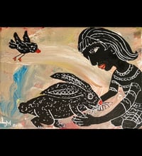 Image 1 of “Bunny Love” original painting on Canvas 