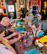 Image 5 of Sunday August 10  Vintage Trash & Treasure Wreath Making Class  Halloween,  Christmas and Beyond!