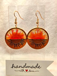 Image 2 of Handcrafted Resin Sun Earrings 