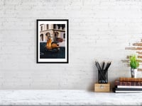 Image 4 of 'Yellow Moped' Print