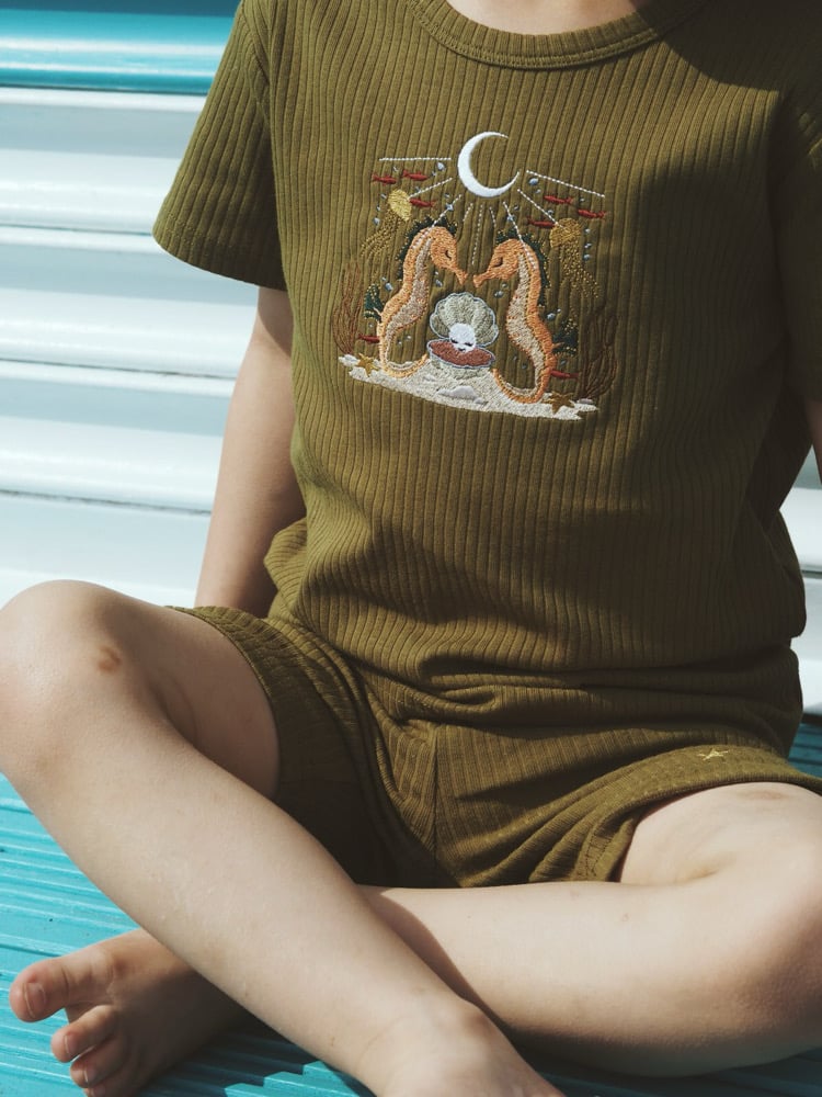 Image of  Belle & Bee Collaboration - Forest Green short sleeve tshirt