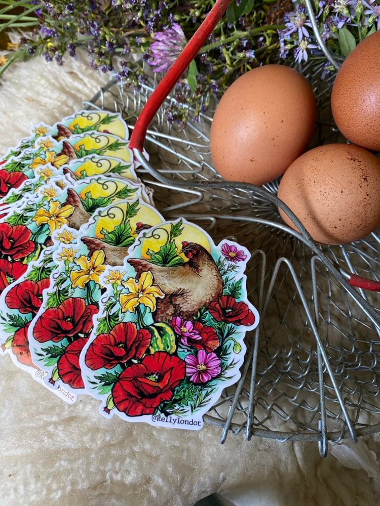 Image of Hens and Poppies