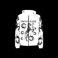 Image 1 of SKELETON HORSE PUFFER JACKET WHITE