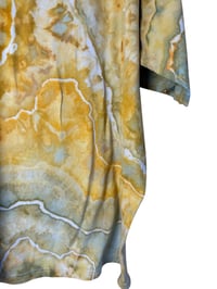 Image 11 of XXL Adult Combed Cotton Tee in Golden Earthy Geode Ice Dye