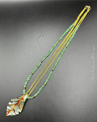 Image 5 of Lampwork Leaf & Uranium Glass Necklace