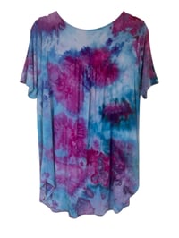 Image 6 of S Luxe Knit Babydoll Top in Raspberry Watercolor Ice Dye