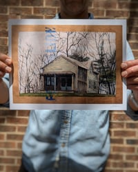 Image 2 of Old Store in Floyd VA, Gouache on Food Lion Bag, Archival Print