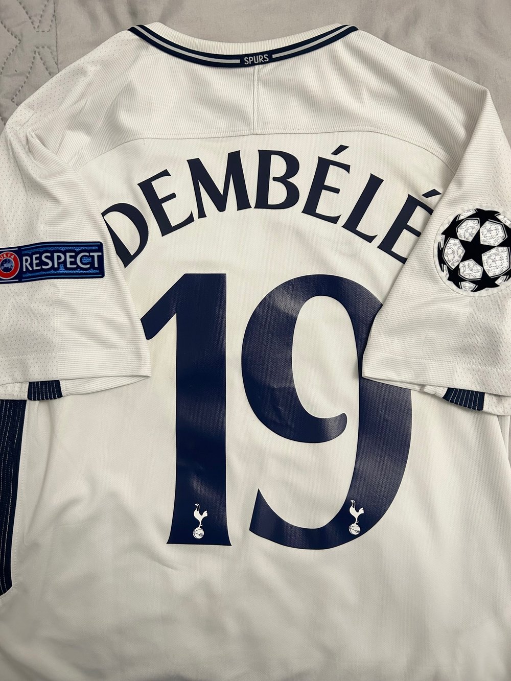 Image of Tottenham Hotspur “DEMBÉLÉ 19” 2017/18 Home Shirt + UCL patches (M)