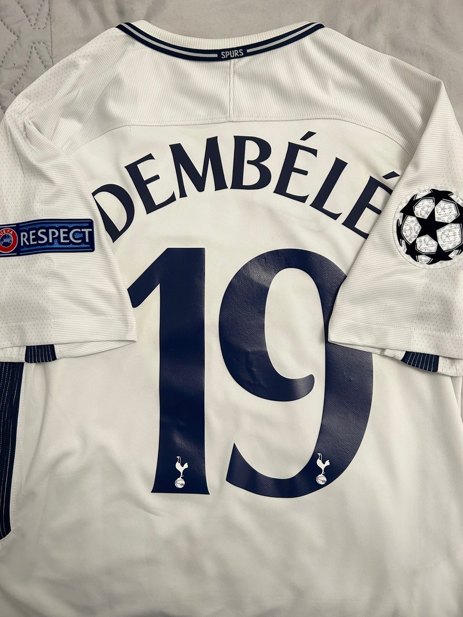 Image of Tottenham Hotspur “DEMBÉLÉ 19” 2017/18 Home Shirt + UCL patches (M)