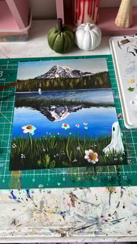 Image 2 of Original Spooky Mt Rainier Painting