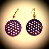 Image 2 of Honeycomb Wood Earrings