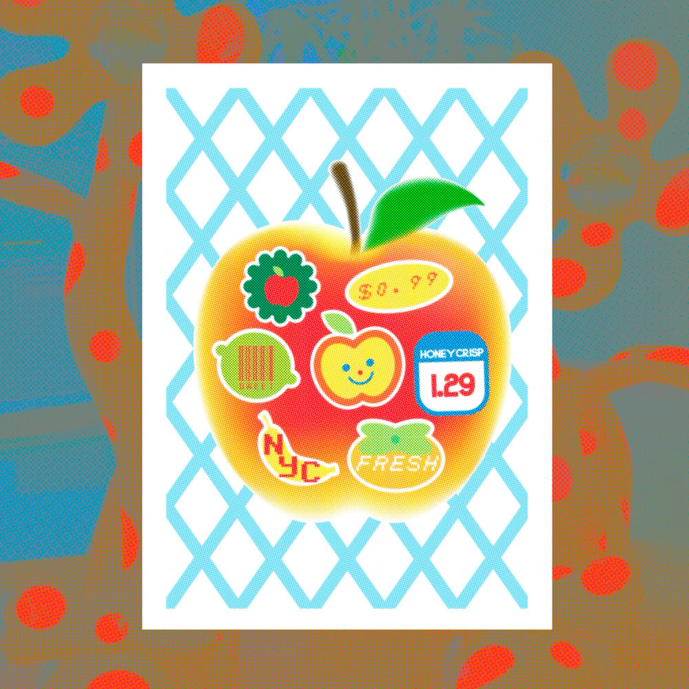 Image of APPLE NET STICKER + RISO