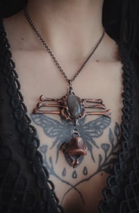 Image 2 of Bones and silver obsidian necklace