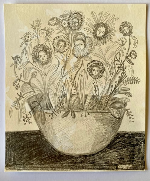 Image of A bowl of curious wildflowers