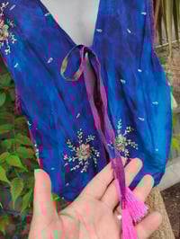 Image 3 of Mykonos sari jewel oversized waistcoat / top 10-18 blue pink