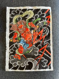 Image 1 of Raijin! On washi