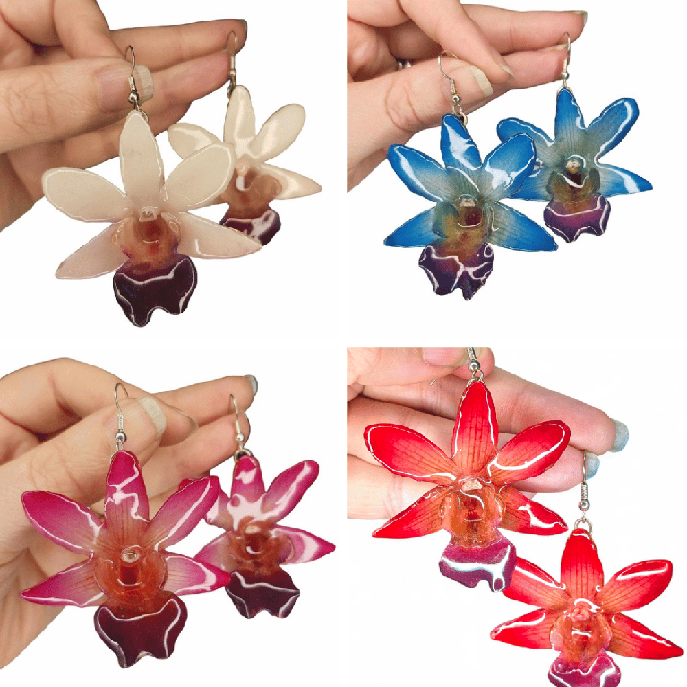 Image of Large Dendrobium Drop Earrings
