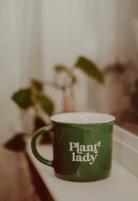 Image 4 of Plant lady stoneware coffee mug 