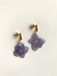 Image 1 of Purple Blue Hydrangea Studs 