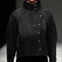 Image 1 of Y2k American Black Fencing Jacket Retro Gothic Hip-Hop Washed Gradient Irregular Buttons Men And Wom