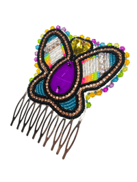 Image 1 of Neon Butterfly Hair Comb 