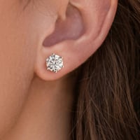 Image 5 of Full Diamond 4MM Earrings