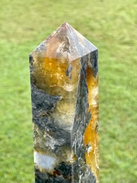 Image 12 of Yellow Fluorite And Moss Agate Obelisk #1169