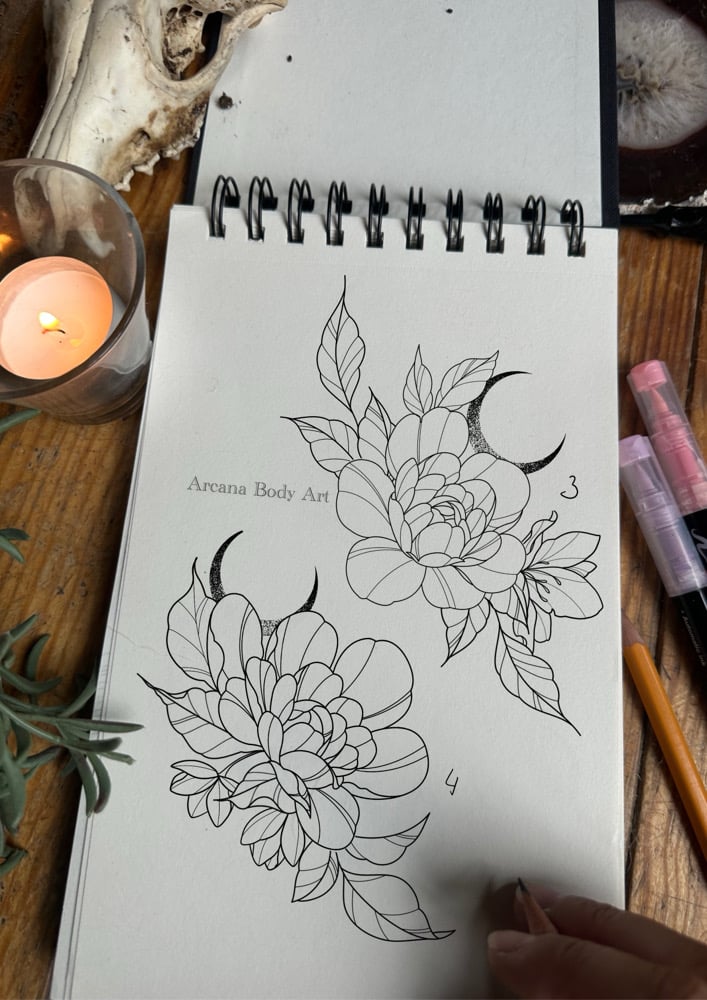 Image of Pivoines lune feuille 2